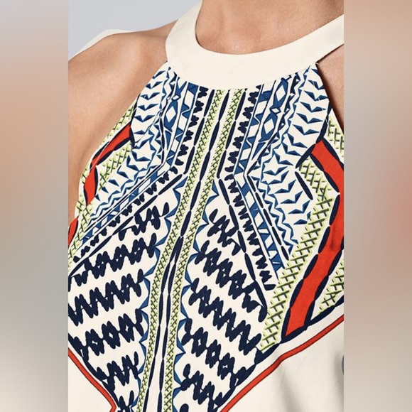 Venus Halter Mini Dress Multicolor Geometric Print Boho Tribal Pattern Resort XS - Picture 6 of 10